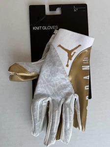Nuovi guanti da calcio Nike Jordan Vapor Knit 4.0 bianco oro da uomo taglia L $65 - Foto 1 di 5