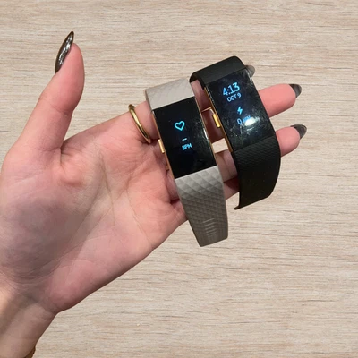 Bundle of 2 Fitbit Charge 2 Heart Rate Fitness Wristband Watch W/Charger - Image 1 of 2