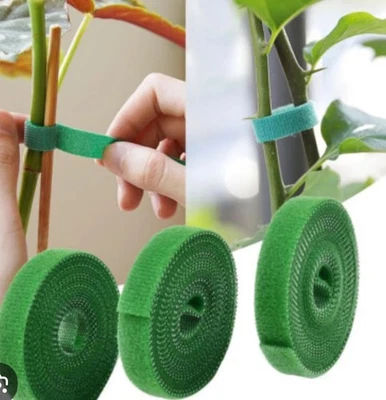 (3-Paquete) Herramienta de cuerda de jardín Bastón de bambú Cintas de amarre Lazo Nylon Verde 5M/Rollo Foto 1 de 4