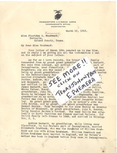 1915 U.S. UNITED STATES MARINE CORP LETTERHEAD HEADQUARTERS WASHINGTON D.C. - Picture 1 of 1