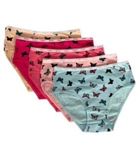 NICE 5 Boyshorts Panties Cotton Underwear Womens Ladies Girls Size S M L XL U664 - Picture 1 of 6
