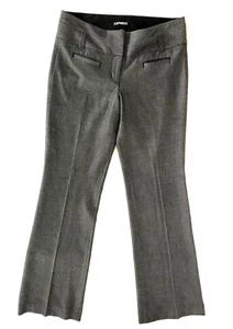 Express Women's Editor Herringbone Pants Size 0 x 32 Black Straight Stretch - Picture 1 of 10