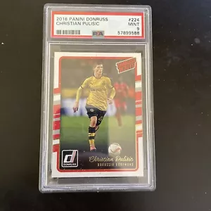 2016-17 Donruss Soccer #224 CHRISTIAN PULISIC RC Rated Rookie Base PSA 9 - Picture 1 of 2