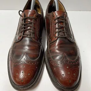 Vintage Bostonian Men's Burgundy Oxfords Wingtip Dress Shoes Leather USA 11 C/A - Picture 1 of 11