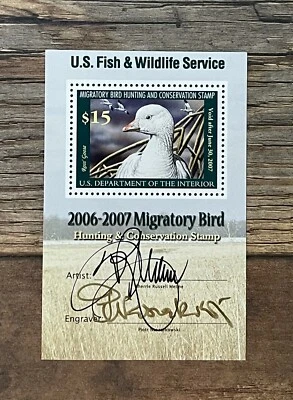 #RW73B 2006 - Estampilla de pato federal de Estados Unidos - Lote P - Como nueva OG NH **Firma dorada** Foto 1 de 2