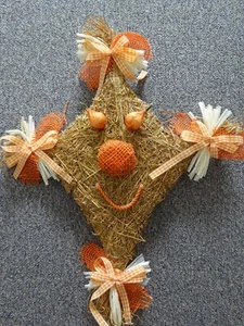 Drachen, Herbst-Deko, Bastelarbeit, aus Heu mit Draht umwickelt, zum Aufhängen - Bild 1 von 13