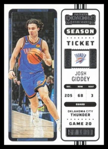 2022-23 Panini Contenders #16 Josh Giddey Oklahoma City Thunder Season Ticket - Picture 1 of 2