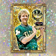 Larry Bird Holographic Gold Getter Sketch Card Limited 2/5 Dr. Dunk Signed