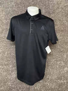 Reebok Men’s Performance Polo Shirt Mens Black Sz M Moisture Management Golf - Picture 1 of 14