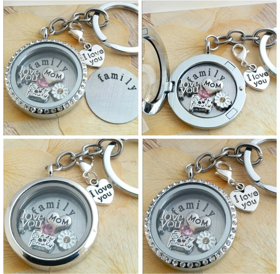  Floating Memory Locket Custom Charms Family love Gift Keyring/Keychain/Necklace - Image 1 of 1