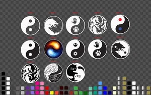 YIN YANG Decal Sticker Car Dragon Wolf Paw Mountain Paw Cat Nordic Star wars - Picture 1 of 1