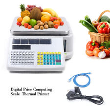 Digital Scale Price Computing Retail Meat Weigh Scale Label Printer 30Kg/66lbs 