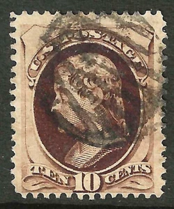 Sc #188 Jumbo Margins Fancy Cancel 10 Cent Jefferson Banknote 1879 US 43E55 - Picture 1 of 2