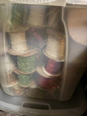 Sequin Trim 6mm Flat craft Strip on Roll Costumes Sewing Lot Of 2 Misc Colors - Image 1 of 4