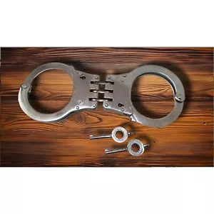 Silver Carbon Steel Handcuffs For Security Forces | Heavy Duty (1818) - Picture 1 of 9
