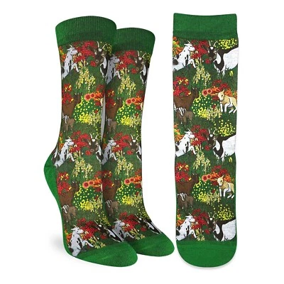 Calcetines Florales Goats Para Mujer Calce Activo Talla 9-11 Verde Buena Suerte Moda Nuevos Foto 1 de 2
