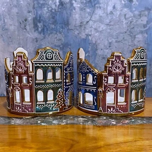 Bath & Body Works Cerámica Pan de Jengibre Tierra de Dulces Juego de 3 Mechas Candelabro - Imagen 1 de 12