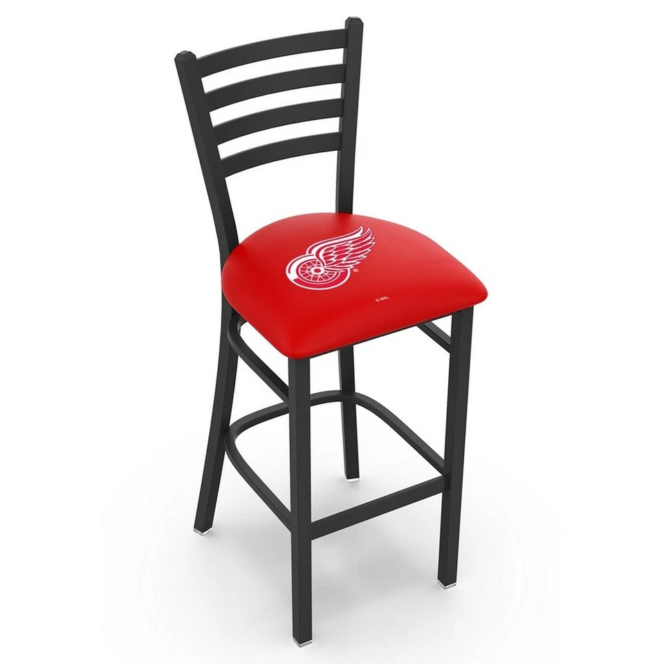NHL - L004 - 25" Wrinkle Detroit Red Wings Stationary Counter Stool Black - Image 1 of 1