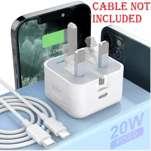 PD 20W Fast Charger Type C Power Adapter Plug For Apple iPhone UK