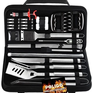 POLIGO 28PC Exclusive BBQ Grill Accessories in Carrying Bag for Birthday Fath... - Picture 1 of 9