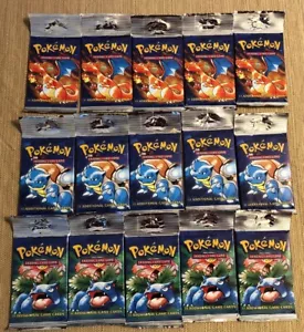 POKEMON BASE SET 1 LONG BOOSTER PACKS 3 PACKS JE 1 WRAPER - Bild 1 von 7