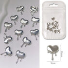 10 pièces accessoires nail art en alliage de lave métal en forme de cœur goutte d'eau