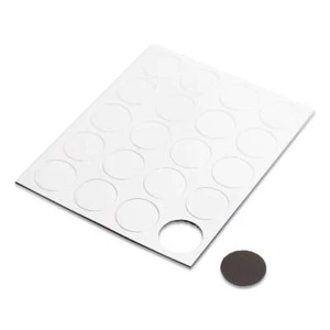 U Brands Heavy-Duty Board Magnets, Circles, White, 0.75", 24/Pack - Picture 1 of 4