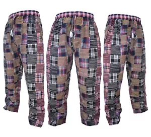 Herren Baumwolle Dick Patchwork Elastisch Kordelzug Lockere Hose Winter Hose - Bild 1 von 5