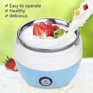 (Blue)1L Household Electric Automatic Yogurt Yoghurt Maker Stainless Steel - Picture 1 of 12