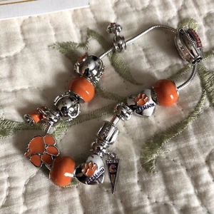 Clemson Tiger Charm Bracelet - Bradford Exchange New - Picture 1 of 8