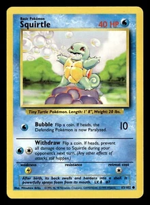 1999 Pokémon Base Set Unlimited SQUIRTLE 63/102 LP - Picture 1 of 2