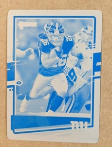 2020 PANINI DONRUSS #194 CYAN PRINTING PLATE SAQUON BARKLEY 1/1 ONE OF ONE