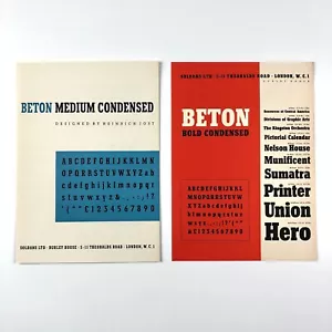 Beton Medium Condensed & Bold Condensed type specimen leaflets | Soldans 1930s? - Picture 1 of 6