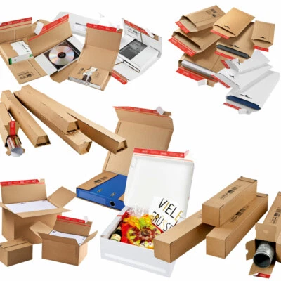ColomPac® Versandtasche Blitzboden Karton Papptasche Buch Wickel CD Verpackungen