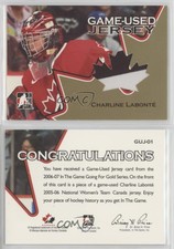2006 ITG Going for Gold Women's National Team Game-Used Jerseys Charline Labonte