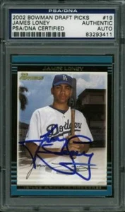 Dodgers James Loney Authentic Signed Card 2002 Bowman Draft Picks PSA Slabbed - Picture 1 of 1