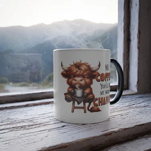 Color Changing Mug, Cute Cow Design Coffee Cup, Gift for Coffee Lovers, Kitchen - Picture 1 of 9