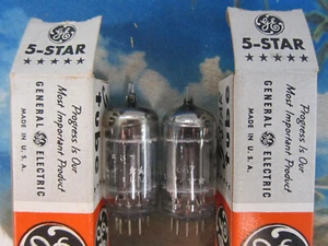 Par de tubos de especificaciones militares GE 5687 5 estrellas NOS, cajas, nuevos, línea superior, EE. UU. - Imagen 1 de 1