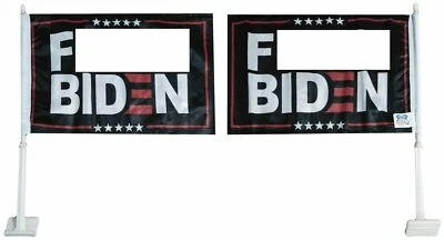 12 Pack F Biden Black 12"x18" Double Sided Rough Tex Knit Nylon Car Flag - Image 1 of 4