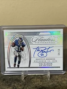 2023 PANINI FLAWLESS TIKI BARBER PERFORMANCES AUTO /10 NEW YORK GIANTS - Picture 1 of 1