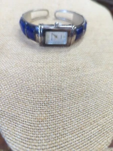 Jay King Mine Finds Sterling Silver Inlaided Lapis Lazuli Cuff Bracelet Watch - Picture 1 of 11