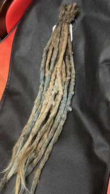 Rastas reales 10 piezas de hasta 15” de largo 100 % cabello cultivado humano rubio y azul Foto 1 de 4
