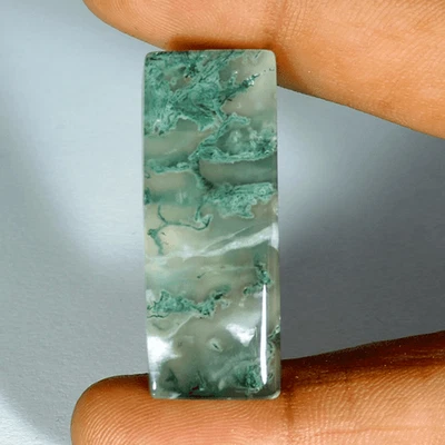46.40Cts Natural Green Garden Quartz Baguette Cabochon Loose Gemstone - Image 1 of 3