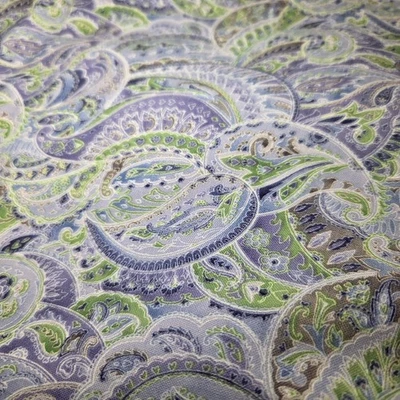 Fashion Avenue By Fabri-Quilt Blue Purple Paisley Approx 44"X65" Vtg - Image 1 of 4