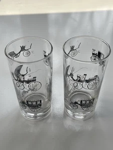 2 Stück Oldtimer Schwarz & Gold Libbey Vintage Glas Bargeschirr Becher Longdrinkbecher - Bild 1 von 6