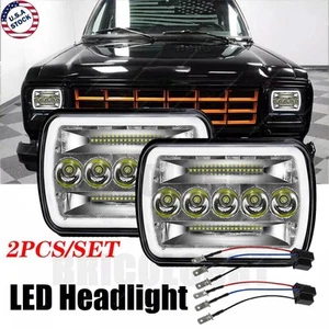 Pair 5x7" 7x6" 7 " 300W LED Headlights DRL For Dodge D150 D250 D350 Ram 50 H4 A+ - Picture 1 of 18