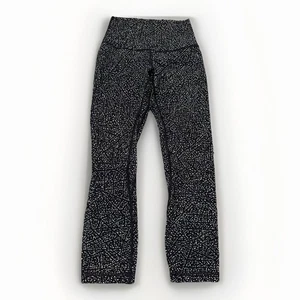 Lululemon Wunder Unterleggings Größe 2 schwarz-weiß gesprenkelt volle Länge - Bild 1 von 4