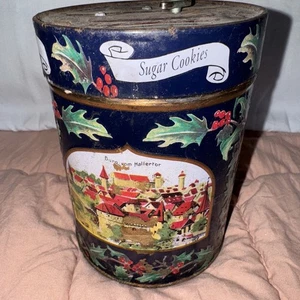 2004 LAMBERTZ MUSICAL COOKIE TIN DARK W HOLLY PLAYS “WE WISH YOU A MERRY CHRISTM - Picture 1 of 7