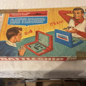 Vintage Milton Bradley Schlachtschiff Brettspiel 1967 Schachtel wurde abgeklebt  - Bild 1 von 4