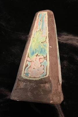 Este es Auténtico Jarrón Cónico Weller Roma 4 Paneles Art Nouveau Artes y Manualidades Foto 1 de 4